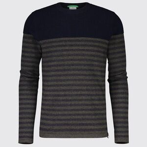 Blue Industry Panel Striped Knit Sweater Crew Neck Sweater Mens Size XXL NEW NWT